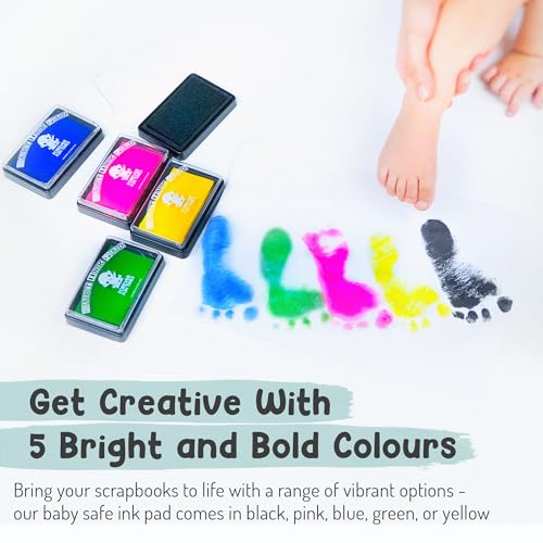 Baby Hand and Footprint Kit by Forever Fun Times | Get Hundreds of Detailed Prints with One Baby Safe Ink Pad | Easy to Clean, and Works with Any Paper or Card | Clean and Safe (Small Black)
