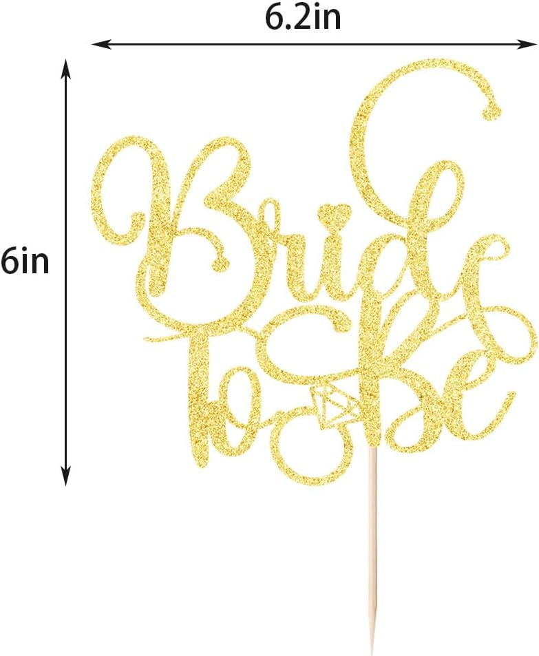 Gtseryeio Bride to Be Cake Topper,golden Glitter Ring Cake Decoration Wedding Bridal Shower Theme Party Cake Decoration Supplies