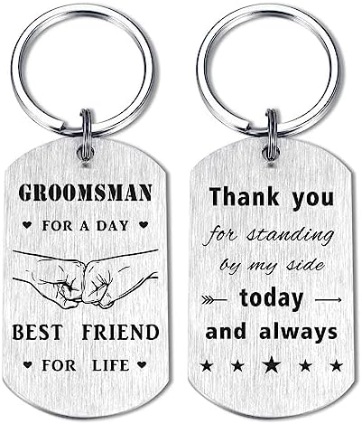 Alotozo Wedding Day Keychain – Bridal Shower Gifts for Bride Groom Groomsmen Bridesmaid Maid of Honor Father