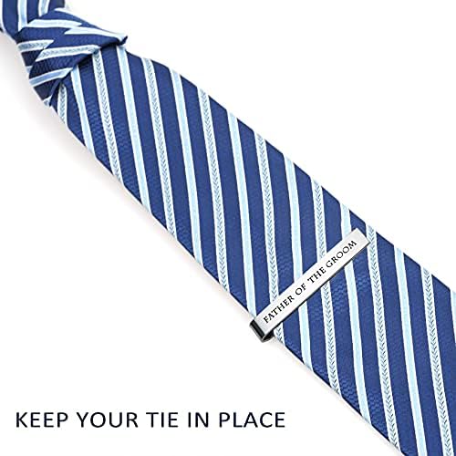 Father of the Bride and Groom Gifts – Wedding Tie Clips for Groomsmen From the Bride – Stainless Steel Tie Bars