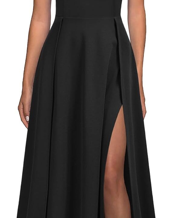 MUSHARE Women's One Shoulder Formal Dress Sexy Split Party Long Cocktail Dresses