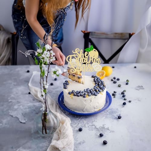 Gyufise 1Pcs She Found Her Main Squeeze Cake Topper Glitter Bridal Shower Party Cake Decorations for Lemon Theme Wedding Engagement Bachelorette Party Supplies