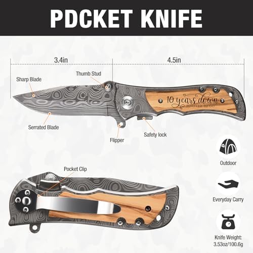 10 Years Anniversary Keepsake for Him Gifts, 10th Wedding Anniversary for Men, Tenth Tin Aluminum Anniversary Marriage Presents for Husband