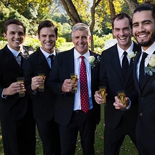 Rtteri 6 Pcs Wedding Shot Glasses Set 1 Best Man 5 Groomsmen Shot Glasses Wedding Party Favors Glasses Bachelor Party Favors Groomsman Gifts Bachelor Party Decorations for Proposal Men,2 oz