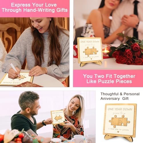 1 Year Anniversary Unique Gift for Couples | Rustic Wooden Keepsake Plaque for Home Decor | 1st Anniversary Paper Gifts for Him, Her, Boyfriend, Girlfriend, Husband, Wife on Valentines Day.