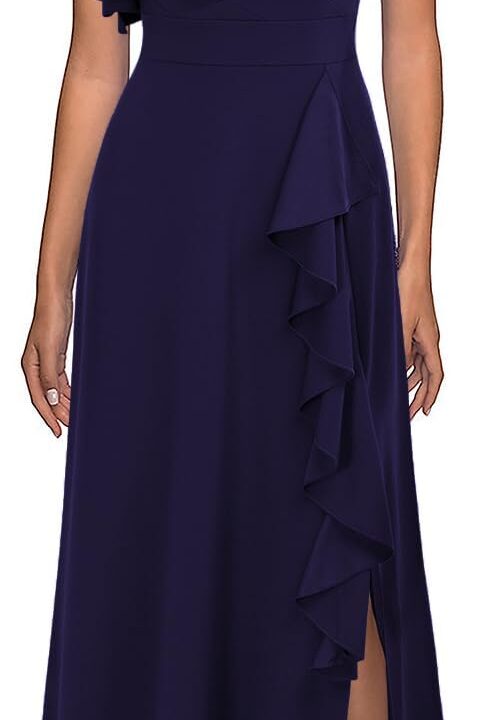 WOOSEA Women's Sexy Split Evening Cocktail Party Maxi A-Line Long Formal Dress