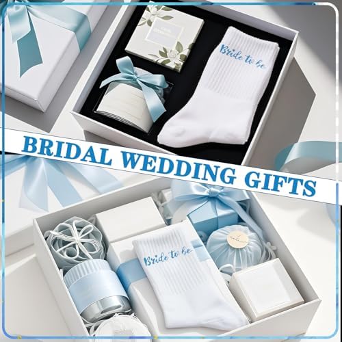 Etercycle Bride To Be Socks, Something Blue Gift Womens Sock, Soft Cotton Bride Socks Bridal Shower Decorations Wedding Engagement Bridesmaid Gifts Bachelorette Party Accessories Honeymoon Essentials