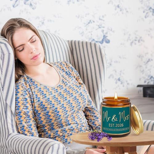 Wedding Gifts for Couples 2026,Future Mr and Mrs Gift,Bridal Shower Gifts with Candle for Bride,Unique Newlywed Gift for Couples