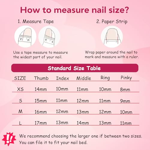 Tesytto Valentine French Tip Press On Nails Red Short Coffin – Nude Base Gold Glitter with 3D Rhinestone Decor Handmade Nails for Wedding, Party, New Year (Wine Red Romance,M)