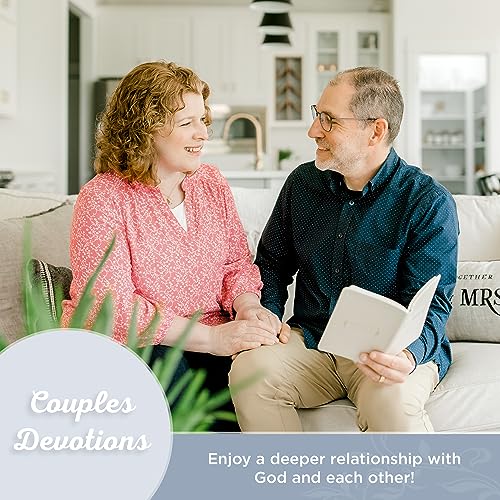 Mr. and Mrs. 366 Devotions for Couples – White Faux Leather Devotional Gift Book for Bride and Groom, Engaged