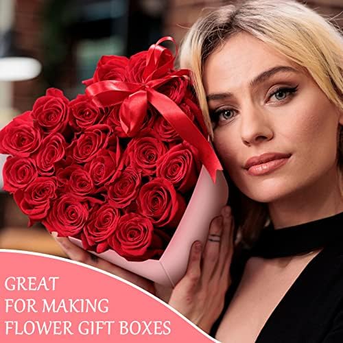 Thenshop 3 Sets Valentines Heart Shaped Boxes for Flowers Mothers Day Gift Packaging with Transparent Window Lids for Luxury Flower Arrangements Flower Box Gift Wrap Boxes for Wedding Birthday(Pink)