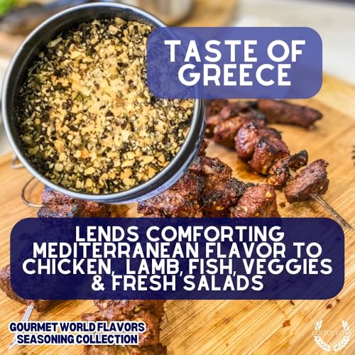 Gourmet World Flavors Seasoning Collection | Non GMO Verified | 6 Magnetic Tins | Spice Blends | Crafted in Small Batches by Gustus Vitae | #68