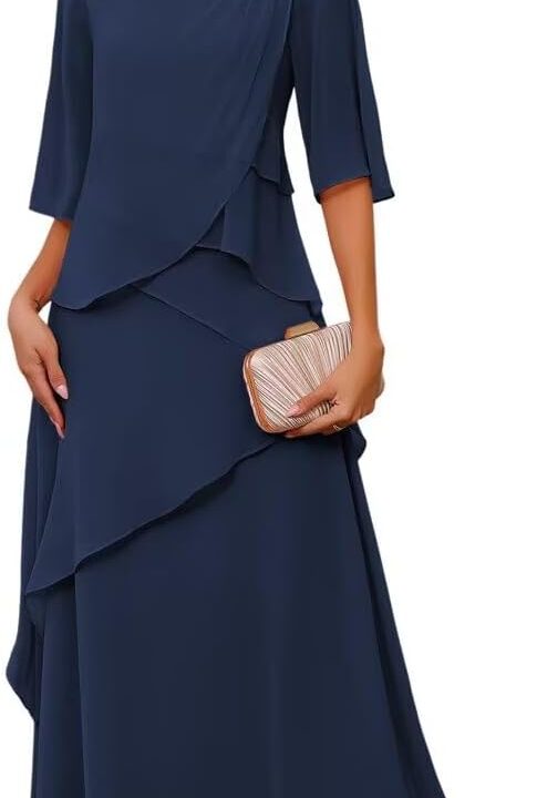 Women's Mother of The Bride Dresses for Wedding Chiffon A Line Evening Dress PUS036