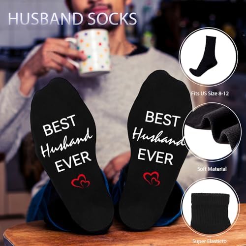 CAKKA Gifts for Husband, 8PCS Husband Birthday Gift Set Includes Tumbler Straw Apron Socks Key Chain, Best Ever Husband Christmas Gifts from Wife for Valentines Day Anniversary Birthday Christmas