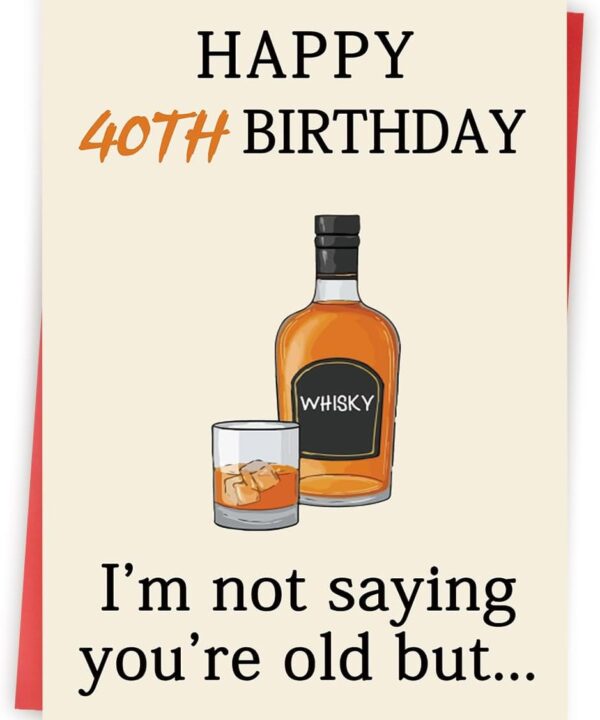 Zyulin 40th Birthday Card Gifts for Women Men, Unique 40 Year Old Birthday Decorations for Him Her Husband Wife