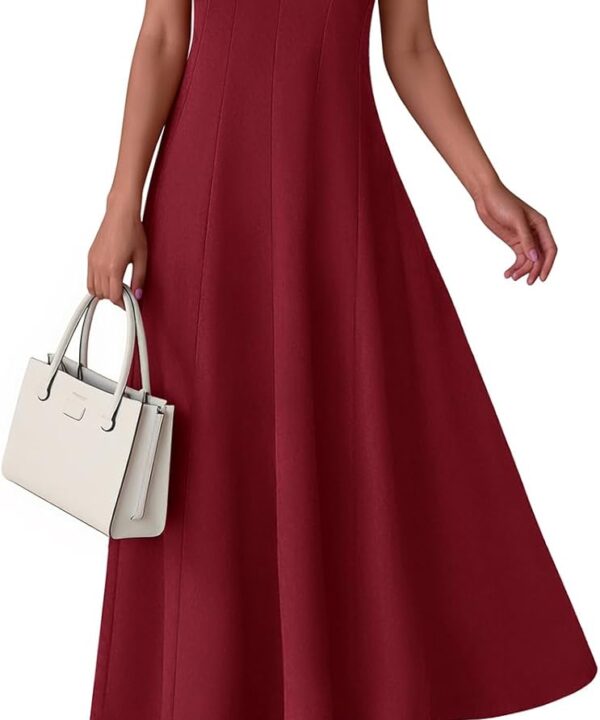 PRETTYGARDEN Sleeveless Crewneck Spring Maxi Dresses for Women 2026 Elegant Classy Semi Formal A Line Modest Party Dress