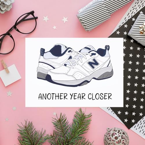 COLINHELIN Funny Dad Shoes Birthday Card Gift for Daddy Husband Grandpa Uncle, Celebrate 30th, 40th, 50th 60th Birthday for Him, Perfect for Old Men Aging Gracefully.