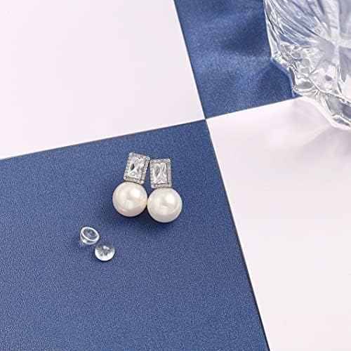 925 Sterling Silver Hoop Handpicked AAA+ Quality 7.5-8mm White Freshwater Cultured Pearl Dangle Drop Earrings Jewelry for Women