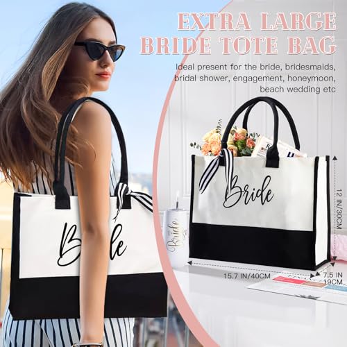 Bridal Shower Gifts7-Piece Birde Gift Set with Tumbler, Tote, Slippers, Makeup Bag & More-Gift for Bride to be Bachelorette Gifts for Her-Bridal Shower Decorations