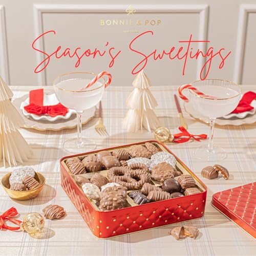 Chocolate Gift Basket – Gourmet Holiday Snack Gift Box Idea in Keepsake Tin – Men, Women, Corporate, Food Set- Bonnie and Pop