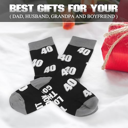 Bibalabili 40th 50th 60th Birthday Gifts for himMen 40th 50th 60th Birthday Decorations, Funny Black Crew Cotton Socks