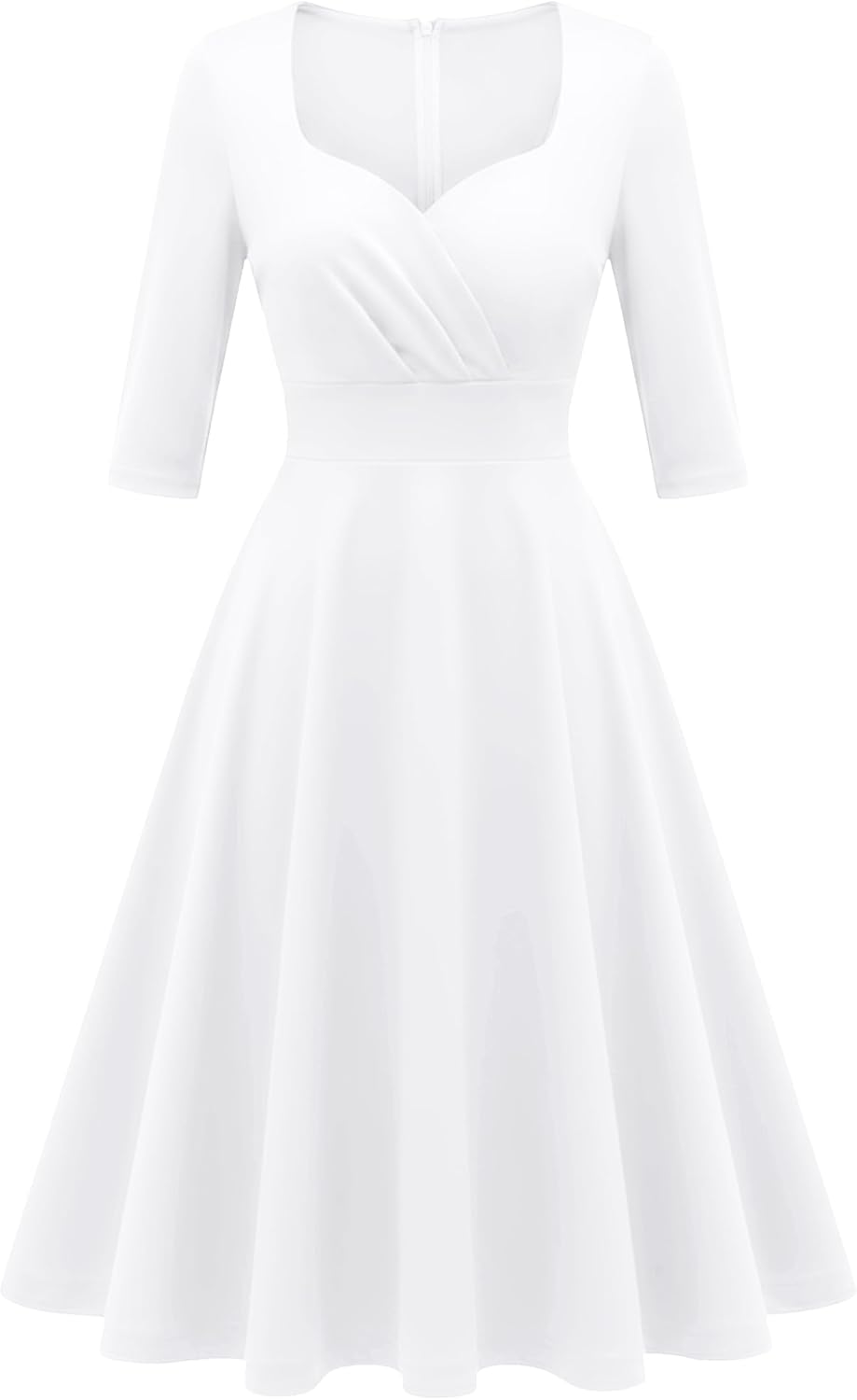 Nmoder Women Vintage 1950s Dress|2026 Retro Cocktail Party Casual Swing A-line Midi Dresses 3/4 Sleeve