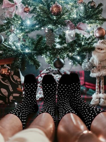 Socks For Men Groomsmen Gifts For Men Dot Christmas Dress Socks Wedding 9-13 100% cotton Casual Crew Socks