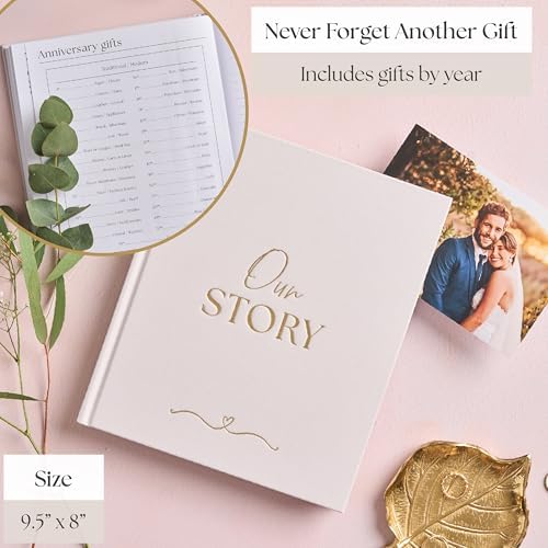 Couples Anniversary Journal 1st to 75th Year Scrapbook & Keepsake Album | Paper Gift for Husband or Wife | Relationship Memory Book (Grey)