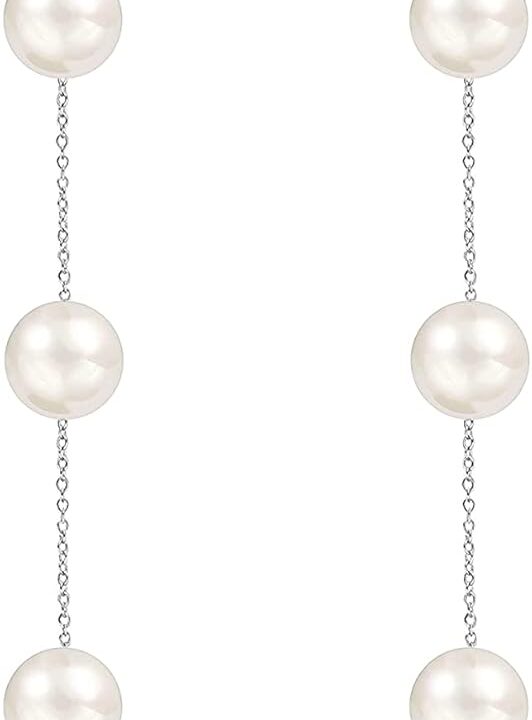 Long Pearl Earrings for Women 925 sterling silver Pearl Dangle Earrings Hypoallergenic Elegant Wedding Pearl Tassel Earrings for Bridal Christmas Gift