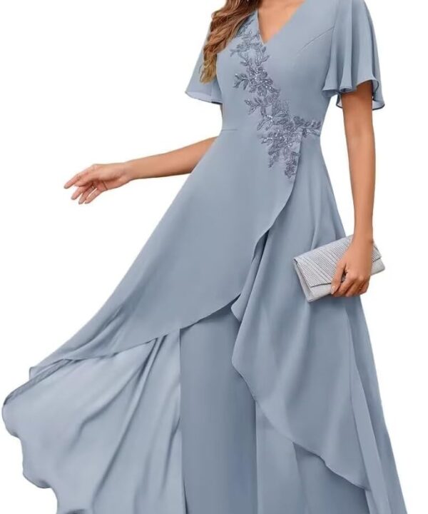 Chiffon Mother of The Bride Pant Suits for Wedding Guest Dresses Formal Outfit Womens Jumpsuit