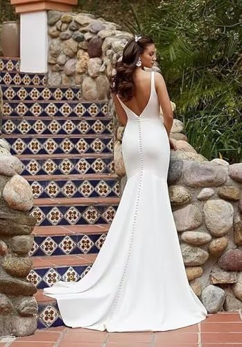 Wedding Dresses with Sleeve for Bride Lace Mermaid Bridal Gowns Backless LW398