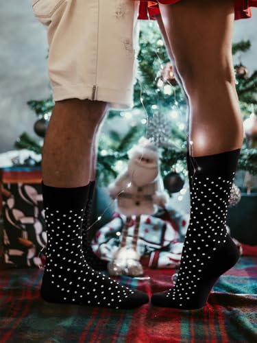 Socks For Men Groomsmen Gifts For Men Dot Christmas Dress Socks Wedding 9-13 100% cotton Casual Crew Socks