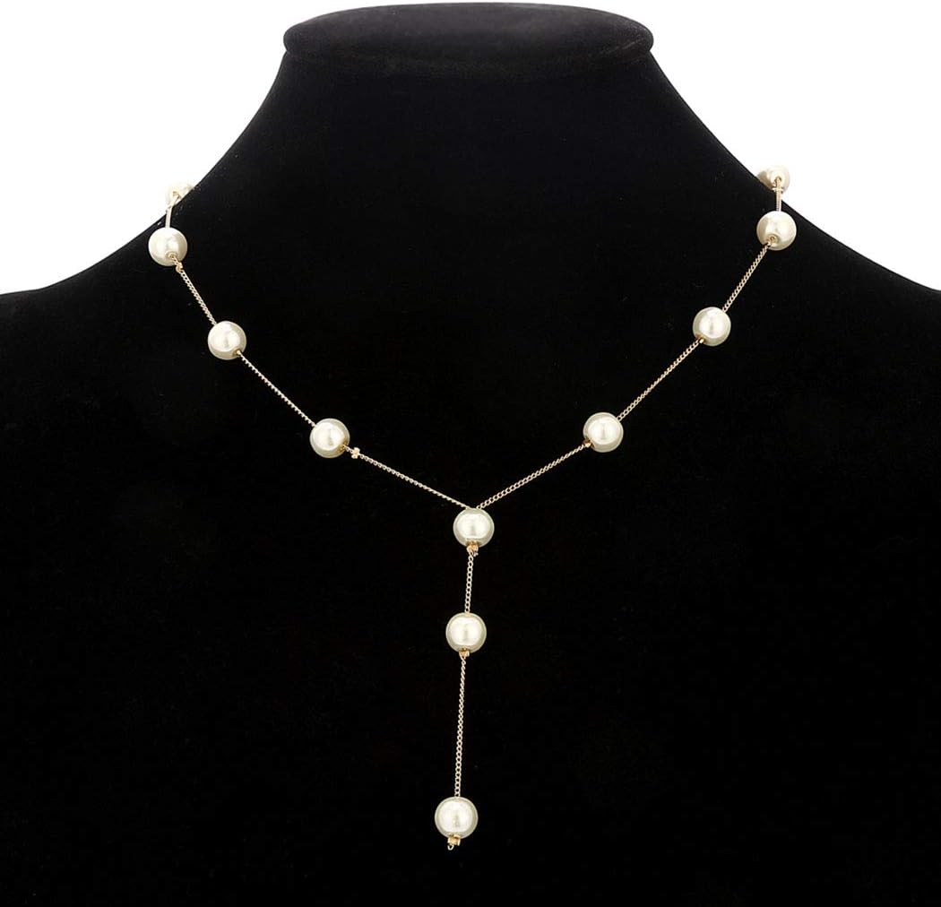 Shegirl Bridal Necklace Earring And Bracelet Set Faux Pearl Jewelry Set for Women Wedding Bridal Jewelry