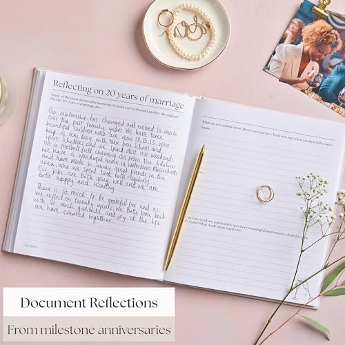 Couples Anniversary Journal 1st to 75th Year Scrapbook & Keepsake Album | Paper Gift for Husband or Wife | Relationship Memory Book (Grey)