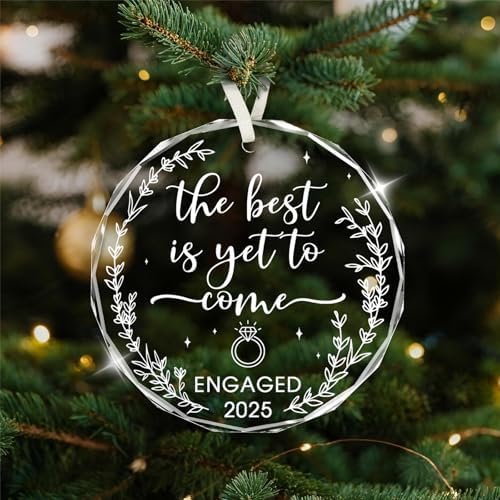 Engagement Gift for Couples 2025, Just Engaged Ornament, The Best is Yet to Come – Engaged 2025, Wedding Bridal Shower Gifts, Just Married Gifts for Newlywed Couple, Bride, Women, Her
