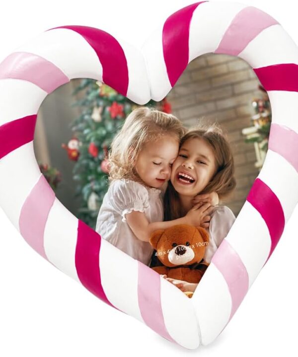 Isaac Jacobs 4x4 Candyheart Picture Frame - Pink/Red/White Resin, Holiday-Inspired Dcor for Tabletop or Wall Display, Holiday Gift, Home Decor (4x4, Pink/Red/White)