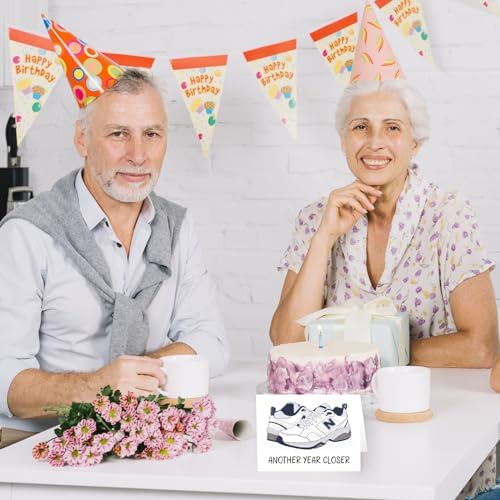 COLINHELIN Funny Dad Shoes Birthday Card Gift for Daddy Husband Grandpa Uncle, Celebrate 30th, 40th, 50th 60th Birthday for Him, Perfect for Old Men Aging Gracefully.