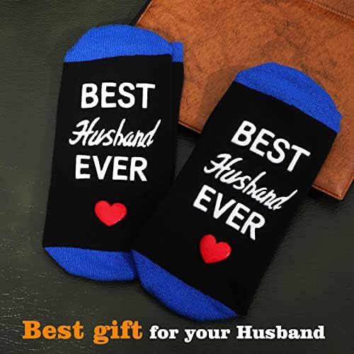 ZXGXLAW Christmas Gifts Idea for Best Husband Ever, Dad Men Funny Fathers Day Socks Birthday Valentines
