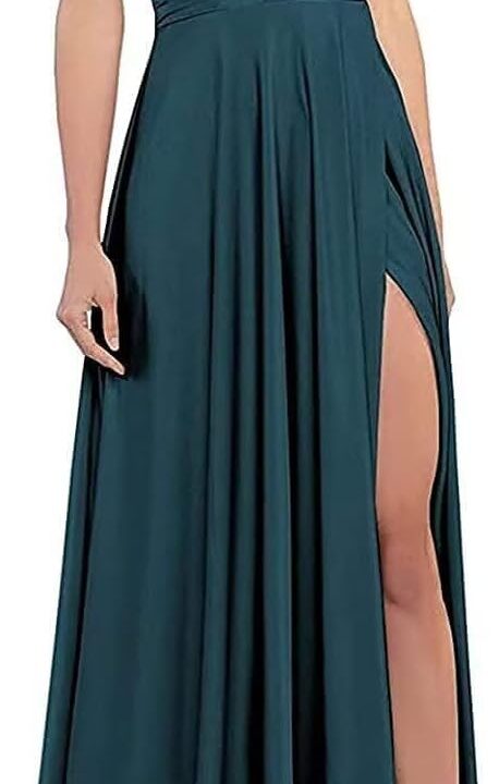RYANTH Women's Satin Bridesmaid Dresses for Wedding Dress Formal Long A Line Prom Party Gowns with Pockets RYZ054