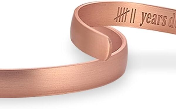 MagEnergy 7 Year Anniversary Copper Gifts for Him Her Couples, Copper Bracelet for Men Women (2Pcs), 7th Wedding Anniversary Copper Jewelry Gift for Wife Husband, Engraved Adjustable Cuff for Loved One