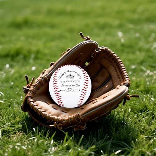 Aeolussoms Baseball 3rd Anniversary Leather Gifts for Husband 3 Year Anniversary Baseball Lovers Gifts for Him Her 3 Years Gift