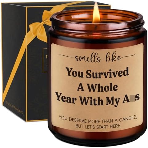 GSPY Scented Candle, 1st Anniversary Candle Gifts for Boyfriend, Girlfriend – 1 Year Paper Anniversary Happy Gifts for Couple, Him, Her – First, One Year Wedding Anniv. Presents for Husband, Wife