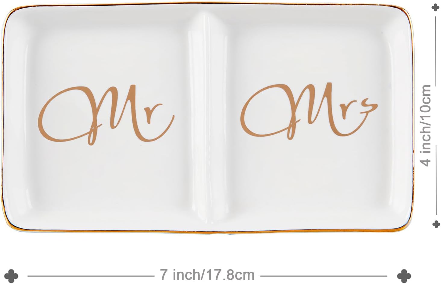 Mr. and Mrs. Ring Dish Engagement Gifts for Couples Wedding Ring Holder Jewelry Dish Tray, Bridal Shower Gifts for Women Newlywed Future Bride To be Gifts His and Hers Gifts