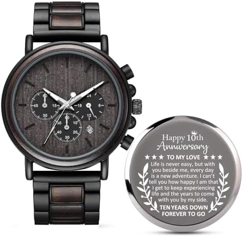 10 Years Anniversary for Men Gifts,10th Tenth Wedding Anniversary Keepsake for Husband,Tin, Aluminum Aniversario Marriage Presents for Him