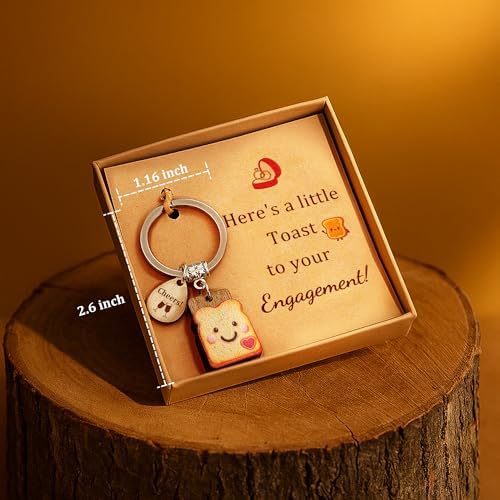 New Beginnings Gifts for Girls Toast Keychain, Galentines Day Gifts for Best Friend Love/Engagement/Housewarming/Birthday Present as Her Valentines Keychains for Couple Coworker Sister