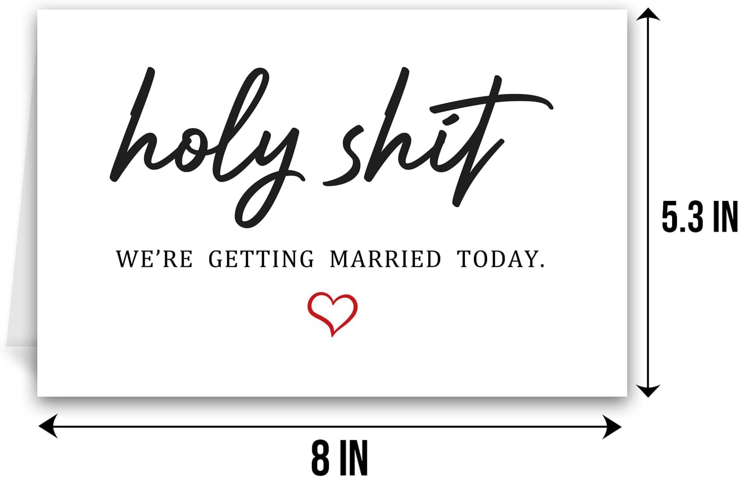 Qiliji Funny Wedding Day Card, Groom Bride Wedding Day Vows Card, To My Husband Wife On Our Wedding Day Card, Holy Shit Were Getting Married Today