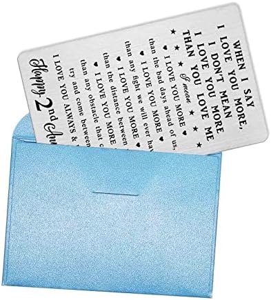 CPLJW 2 Year Anniversary Card Gifts for Men, 2 Year Anniversary Card Gifts for Women, 2nd Wedding Card for Husband Wife