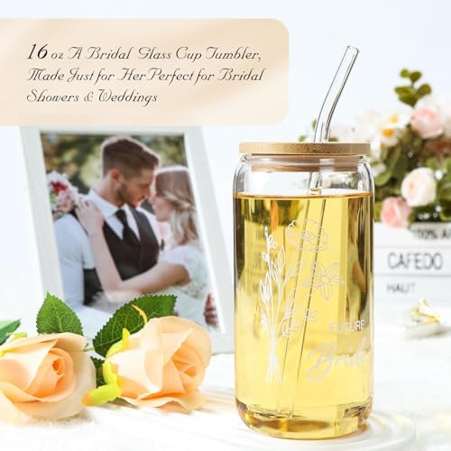 Bridal Shower Gift Box for Bride to Be – Best Wedding Gift Set with 16oz Stainless Steel Tumbler,Soy Candle, Socks & cup – Engagement & Bachelorette Party for bride to be box