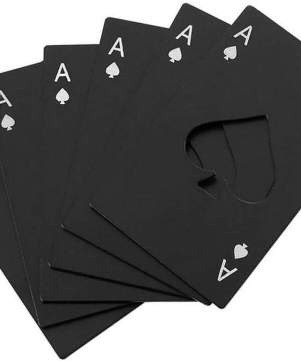 Wine Bottle Opener Stainless Steel Credit Card Size Casino Beer Bottle Opener Cap Opener for Your Wallet Wedding Party Groomsmen Bridesmaid Gifts 6 Pcs (Black)