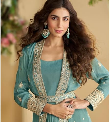 The kurti bazaar Indian Designer Pakistani Style Ready to Wear Stitched Anarkali Gown Suits for Wedding